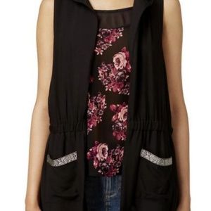 Sleeveless Cardigan & Floral Tank